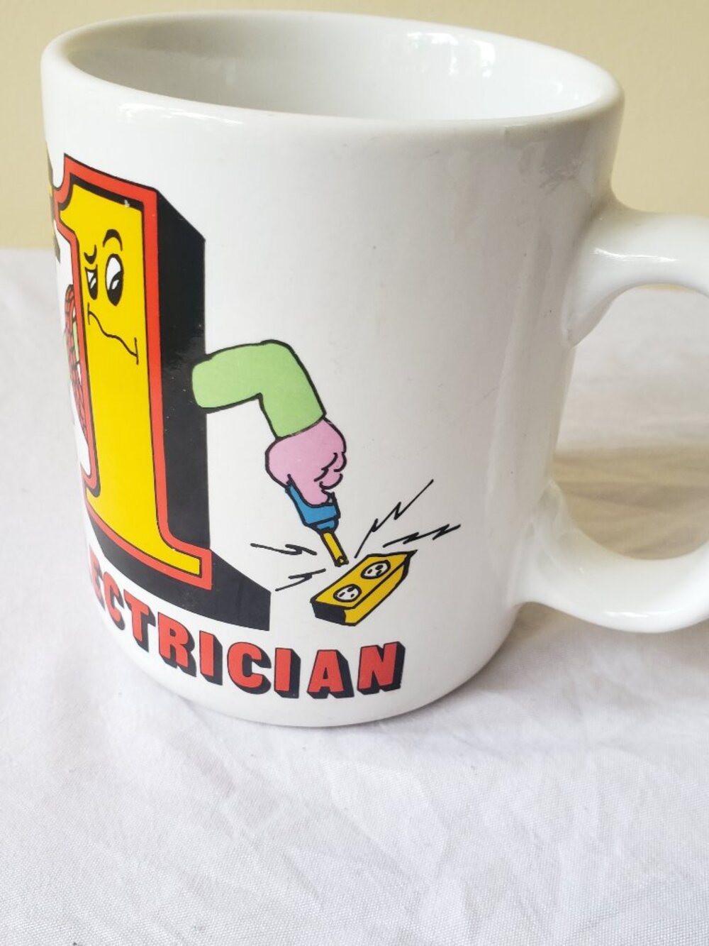 Vintage #1 Electrician 1980's Funny Contenova Cup Mug - Picture 2 of 4